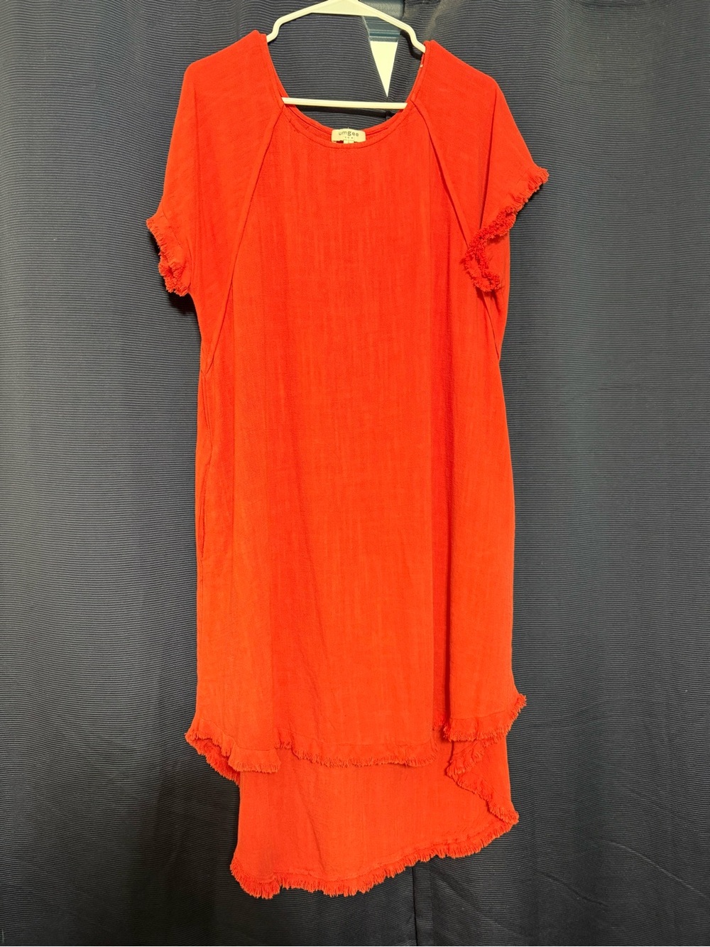 Umgee Red Short-Sleeve High-Low Dress